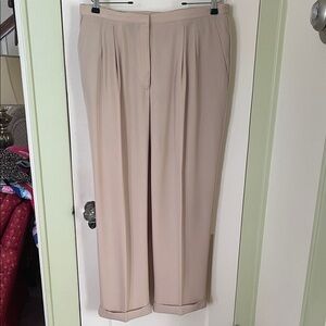 Tailored Cream Straight-Leg Dress Pants